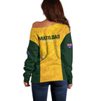 Australia Soccer Off Shoulder Sweater Foord Matildas - Gold Marble
