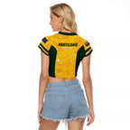 Australia Soccer Raglan Cropped T Shirt Foord Matildas - Gold Marble