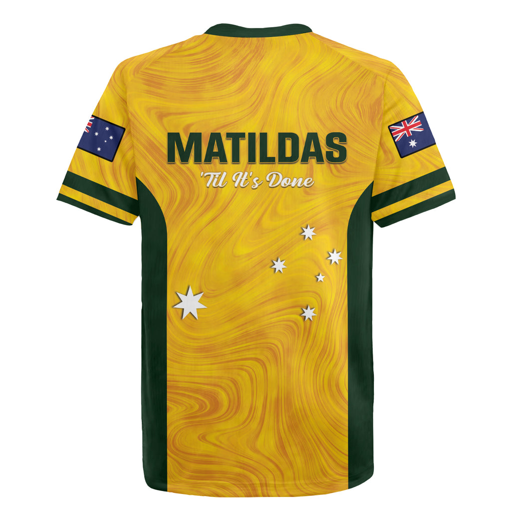Australia Soccer Rugby Jersey Foord Matildas - Gold Marble