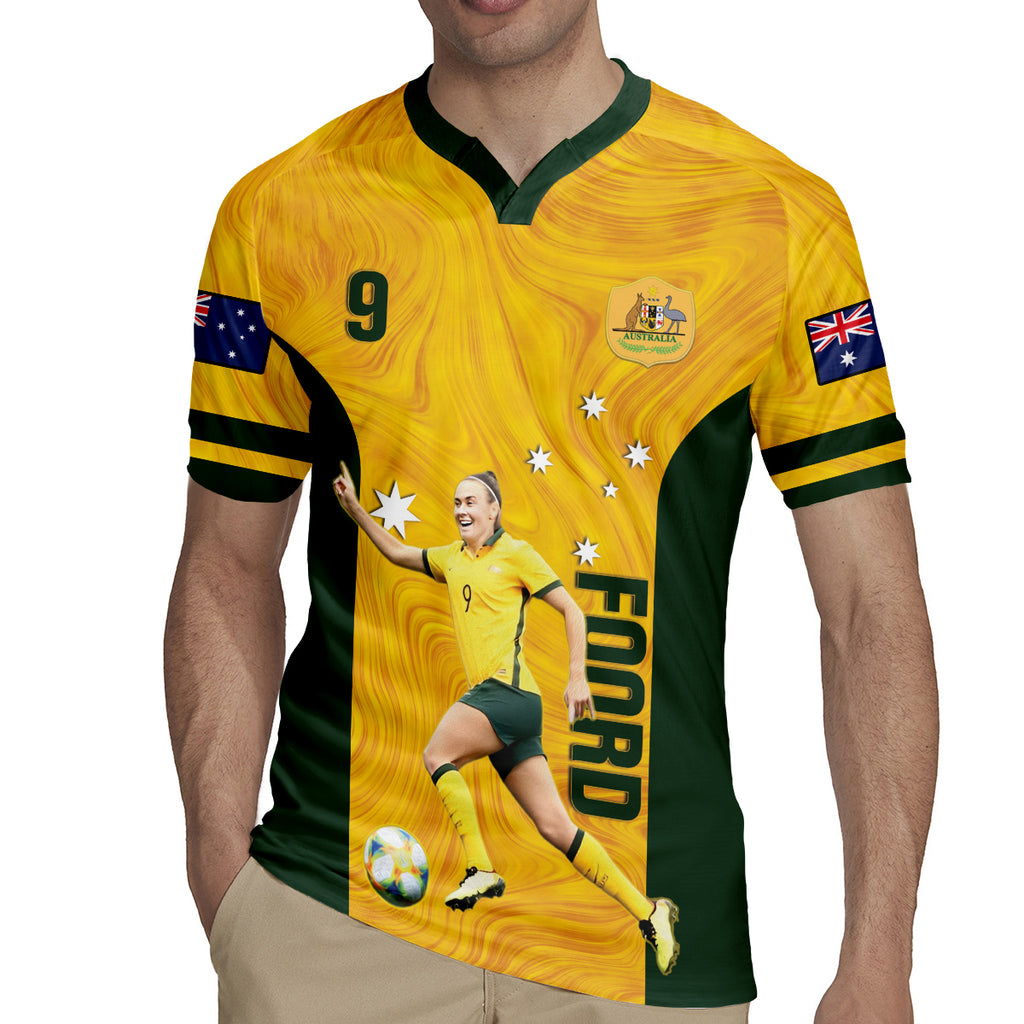 Australia Soccer Rugby Jersey Foord Matildas - Gold Marble