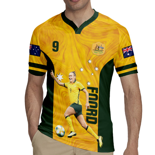 Australia Soccer Rugby Jersey Foord Matildas - Gold Marble