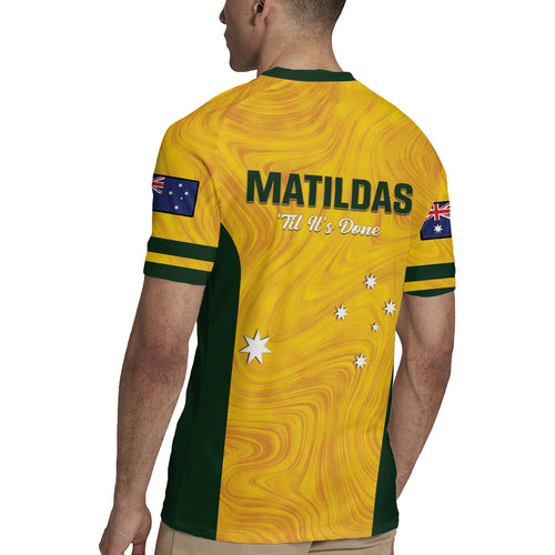 Australia Soccer Rugby Jersey Foord Matildas - Gold Marble