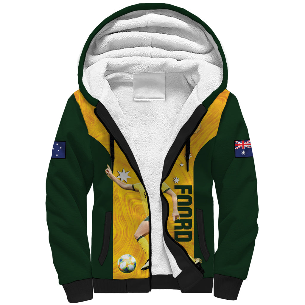 Australia Soccer Sherpa Hoodie Foord Matildas - Gold Marble