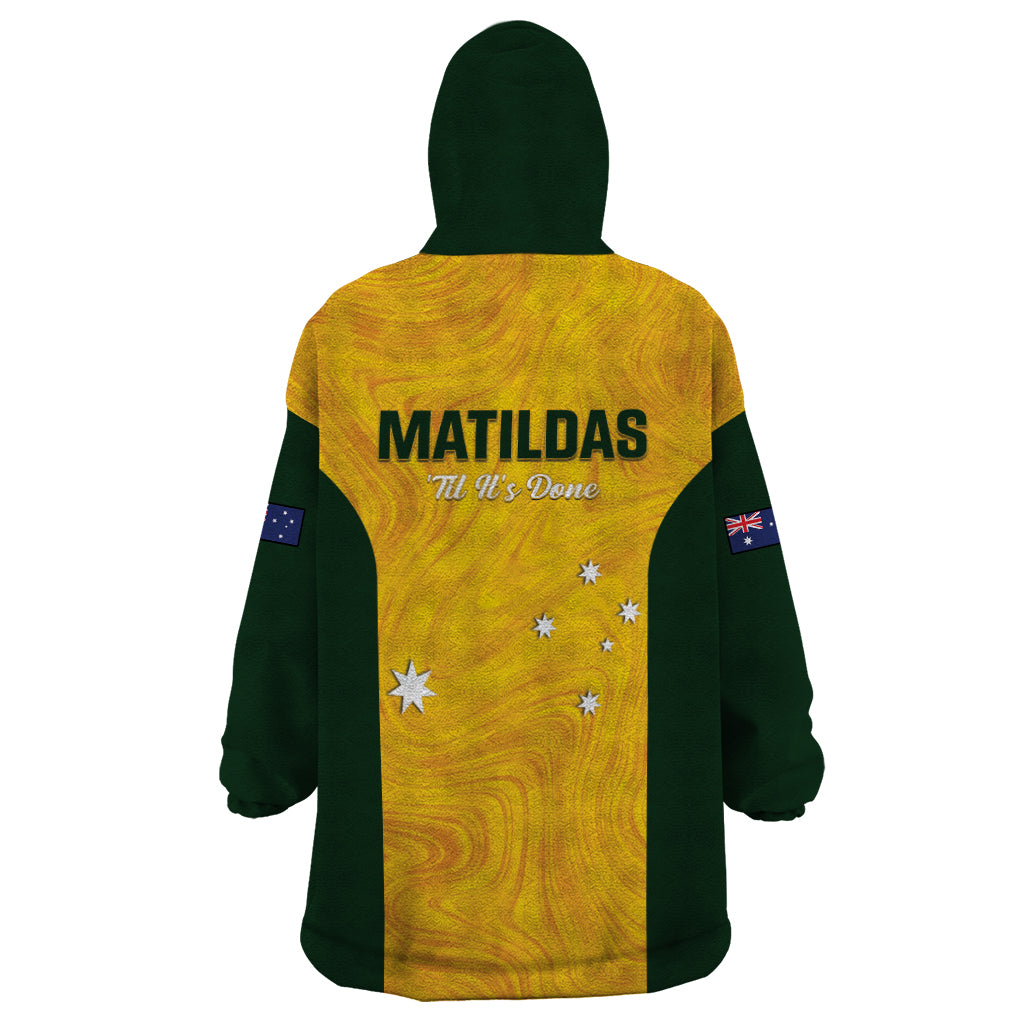 Australia Soccer Wearable Blanket Hoodie Foord Matildas - Gold Marble