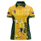 Australia Soccer Women Polo Shirt Foord Matildas - Gold Marble