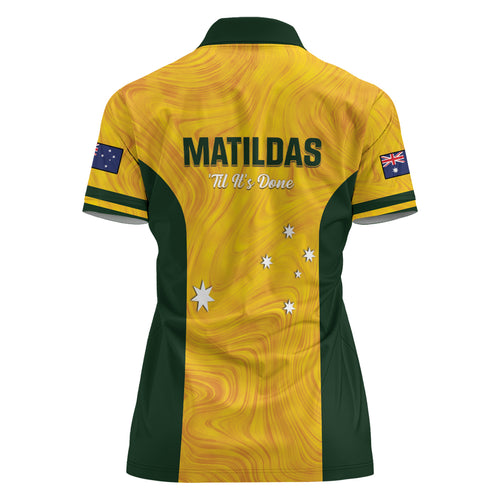 Australia Soccer Women Polo Shirt Foord Matildas - Gold Marble