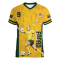 Australia Soccer Women V-Neck T-Shirt Foord Matildas - Gold Marble