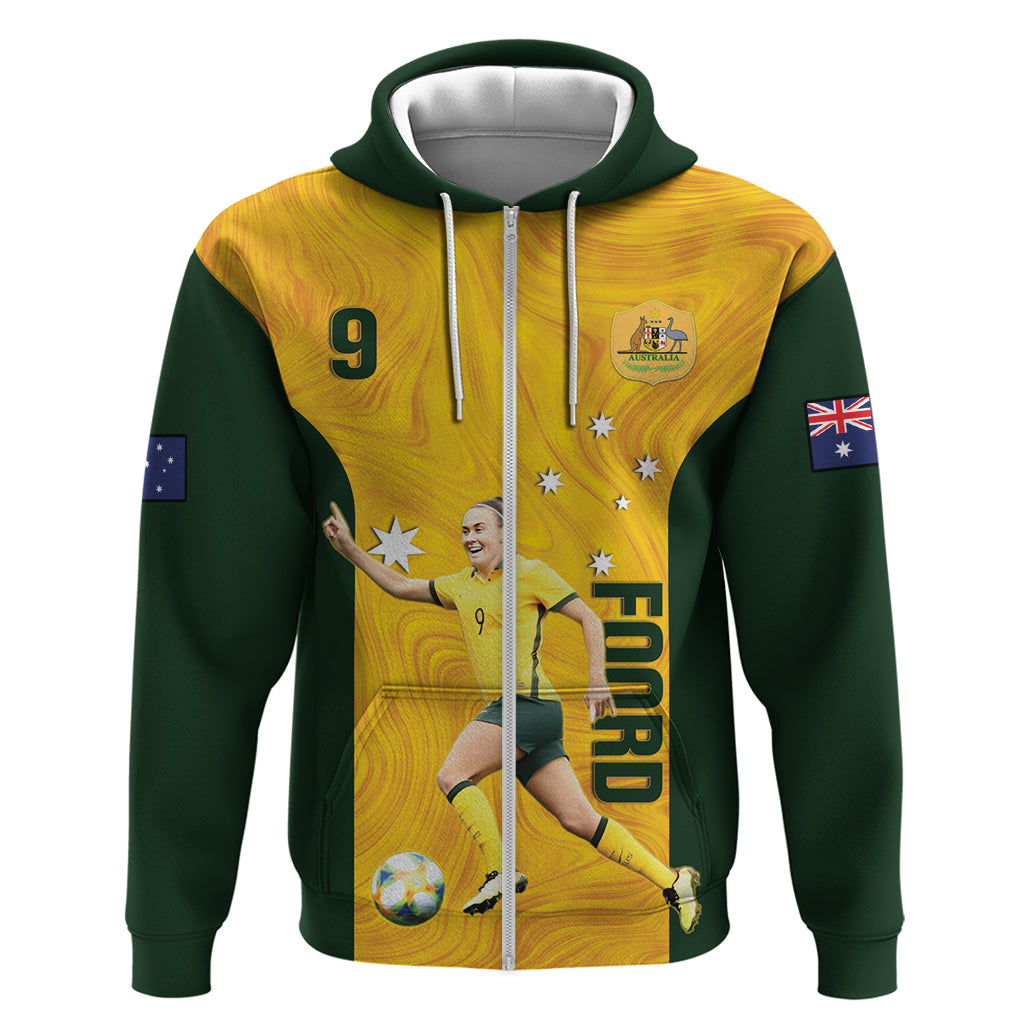 Australia Soccer Zip Hoodie Foord Matildas - Gold Marble