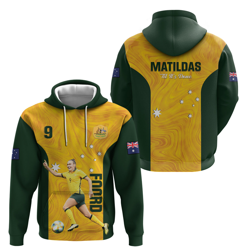 Australia Soccer Zip Hoodie Foord Matildas - Gold Marble