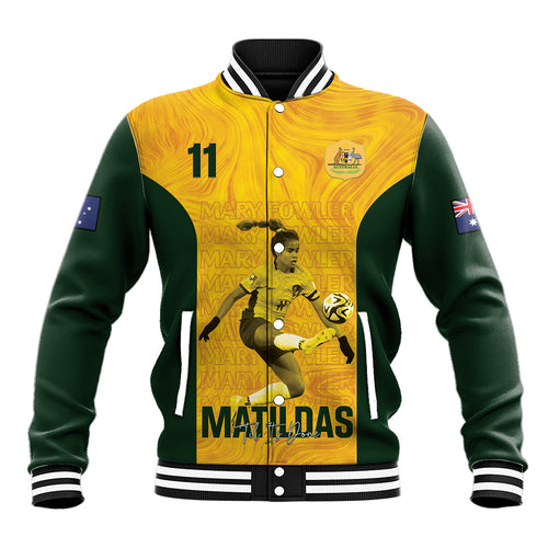 Australia Soccer Baseball Jacket Fowler Matildas - Gold Marble