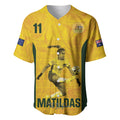 Australia Soccer Baseball Jersey Fowler Matildas - Gold Marble