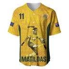 Australia Soccer Baseball Jersey Fowler Matildas - Gold Marble