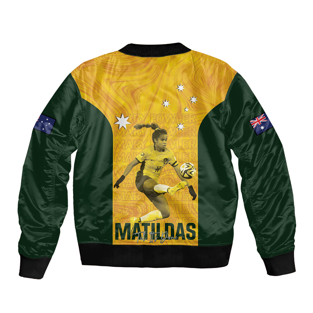 Australia Soccer Bomber Jacket Fowler Matildas - Gold Marble