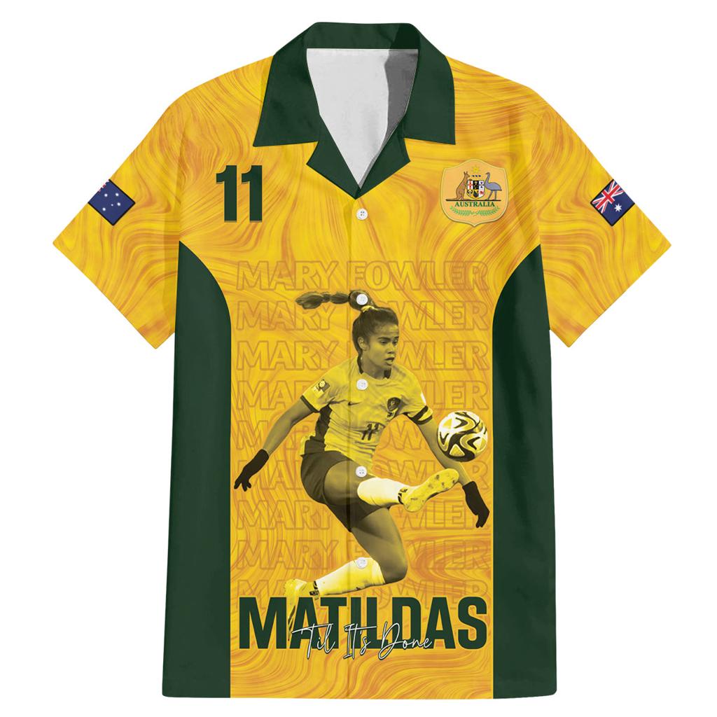 Australia Soccer Family Matching Mermaid Dress and Hawaiian Shirt Fowler Matildas - Gold Marble