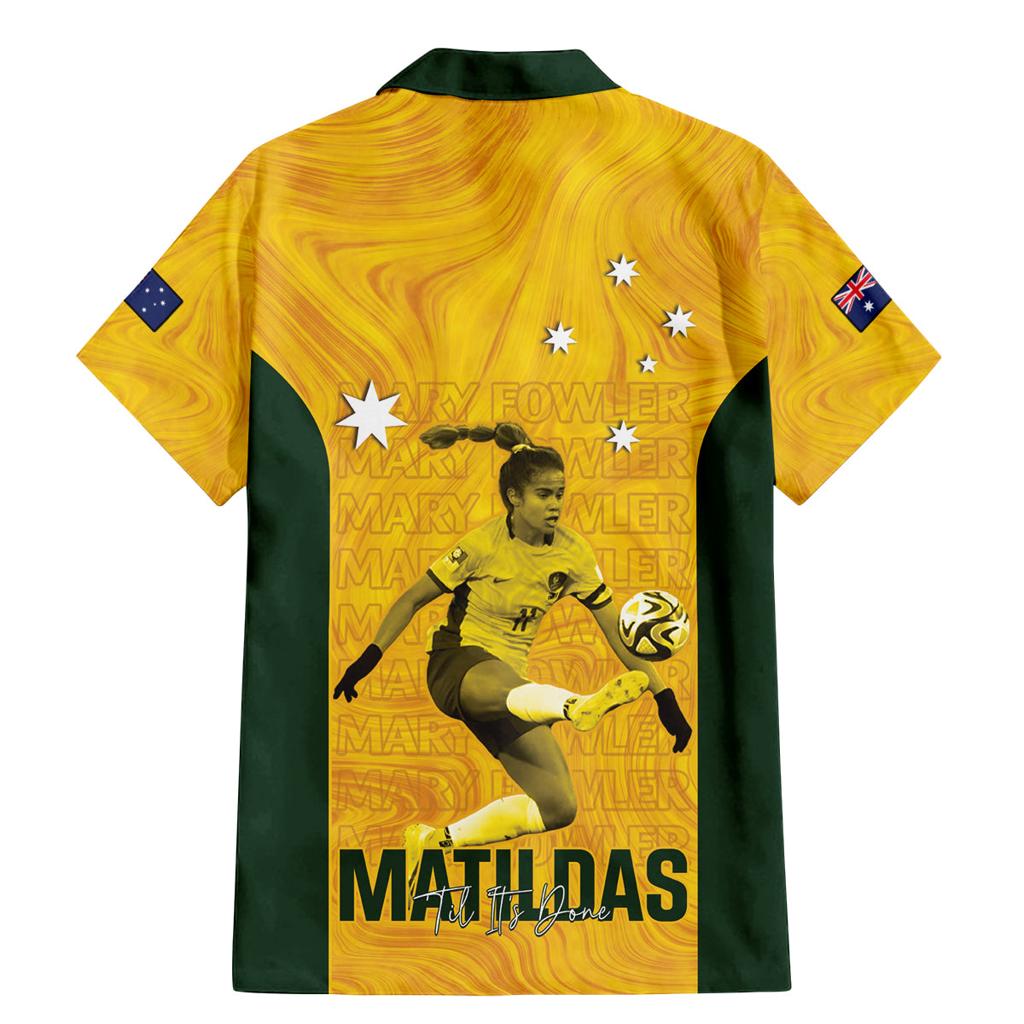 Australia Soccer Family Matching Mermaid Dress and Hawaiian Shirt Fowler Matildas - Gold Marble