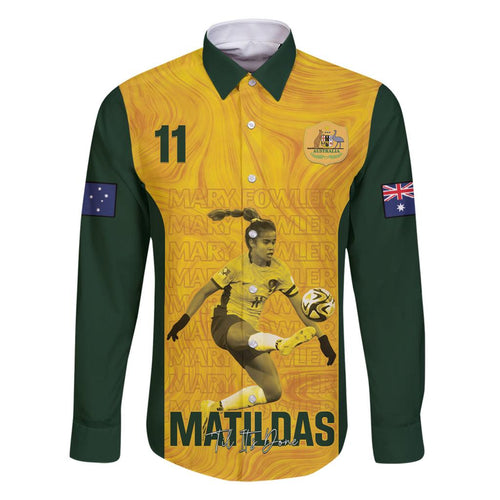 Australia Soccer Family Matching Mermaid Dress and Hawaiian Shirt Fowler Matildas - Gold Marble