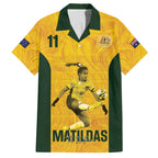 Australia Soccer Hawaiian Shirt Fowler Matildas - Gold Marble