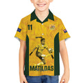 Australia Soccer Kid Hawaiian Shirt Fowler Matildas - Gold Marble