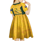 Australia Soccer Kid Short Sleeve Dress Fowler Matildas - Gold Marble