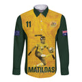 Australia Soccer Long Sleeve Button Shirt Fowler Matildas - Gold Marble