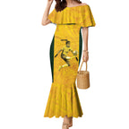 Australia Soccer Mermaid Dress Fowler Matildas - Gold Marble