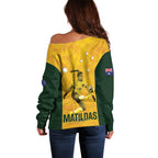 Australia Soccer Off Shoulder Sweater Fowler Matildas - Gold Marble