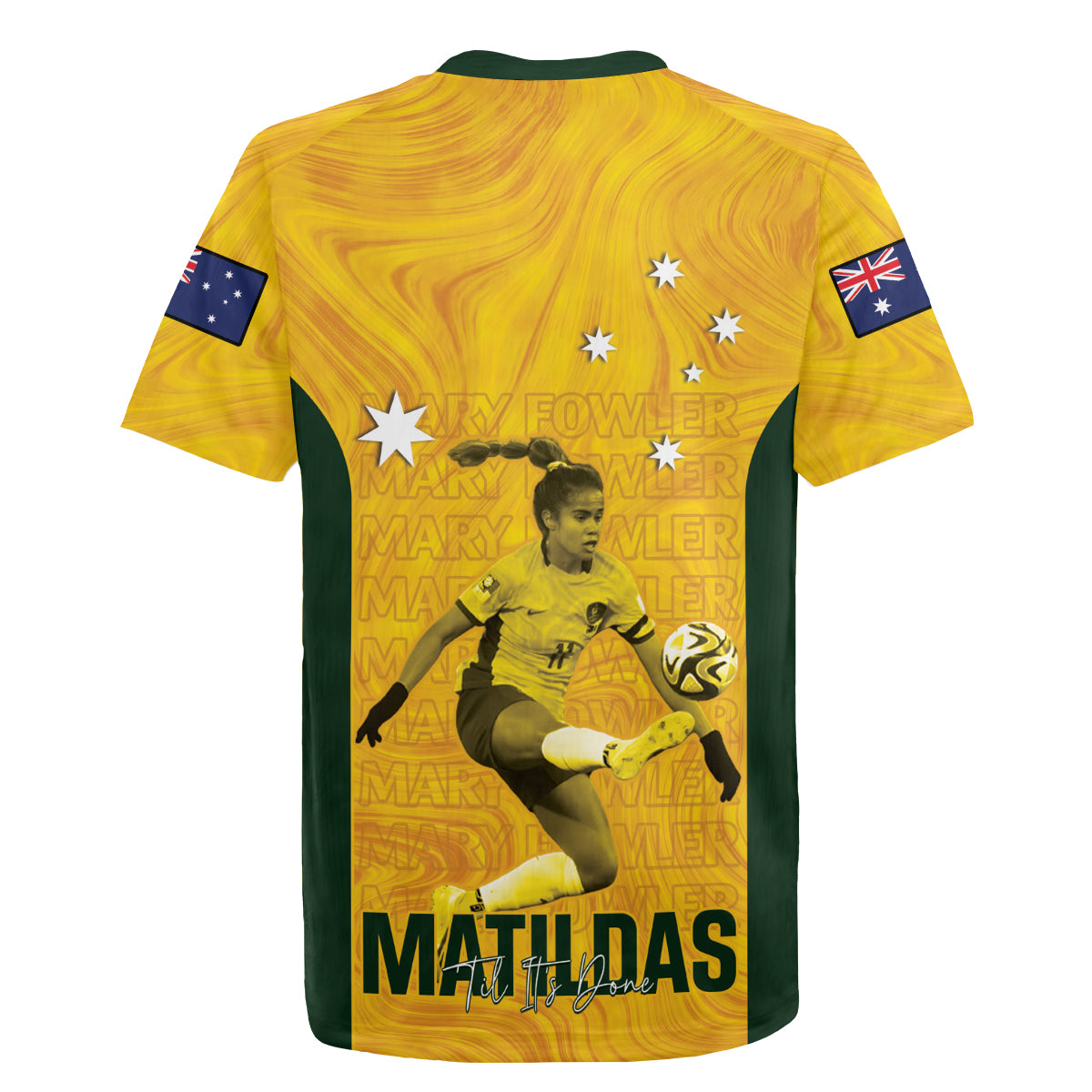 Australia Soccer Rugby Jersey Fowler Matildas - Gold Marble