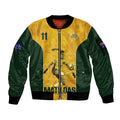Australia Soccer Sleeve Zip Bomber Jacket Fowler Matildas - Gold Marble