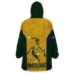 Australia Soccer Wearable Blanket Hoodie Fowler Matildas - Gold Marble