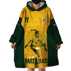 Australia Soccer Wearable Blanket Hoodie Fowler Matildas - Gold Marble