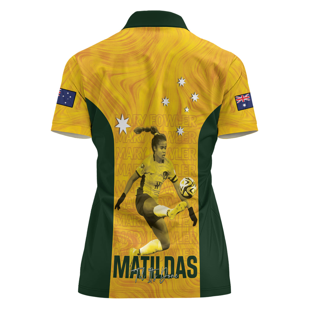 Australia Soccer Women Polo Shirt Fowler Matildas - Gold Marble