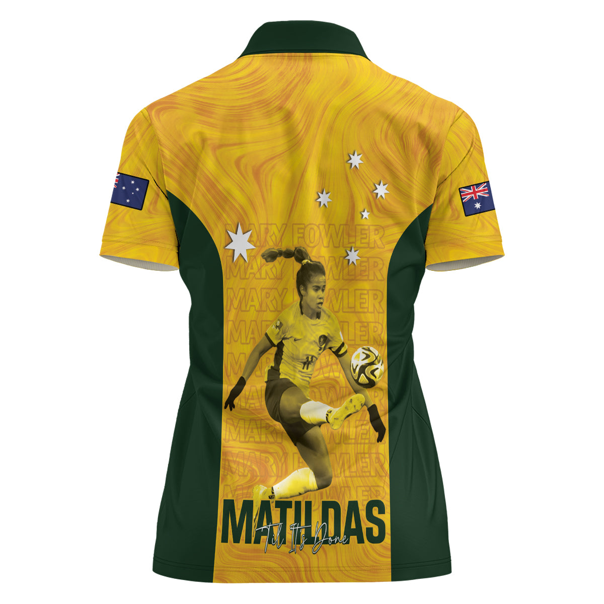Australia Soccer Women Polo Shirt Fowler Matildas - Gold Marble