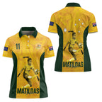 Australia Soccer Women Polo Shirt Fowler Matildas - Gold Marble