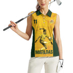 Australia Soccer Women Sleeveless Polo Shirt Fowler Matildas - Gold Marble