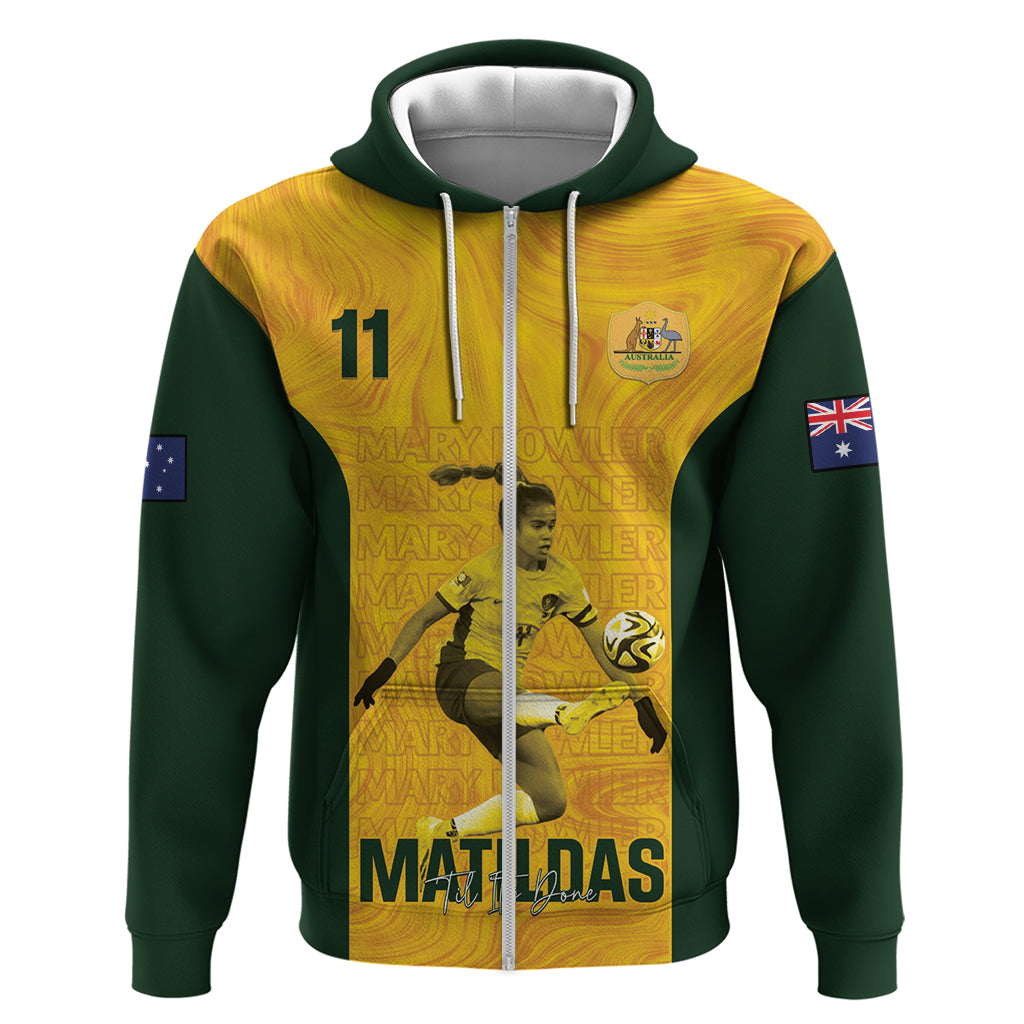 Australia Soccer Zip Hoodie Fowler Matildas - Gold Marble