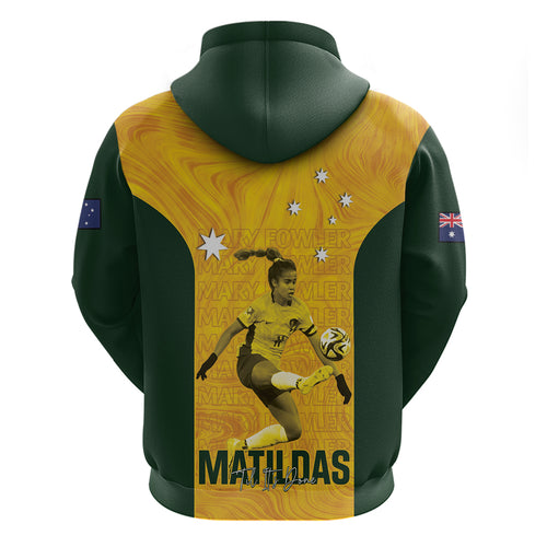 Australia Soccer Zip Hoodie Fowler Matildas - Gold Marble