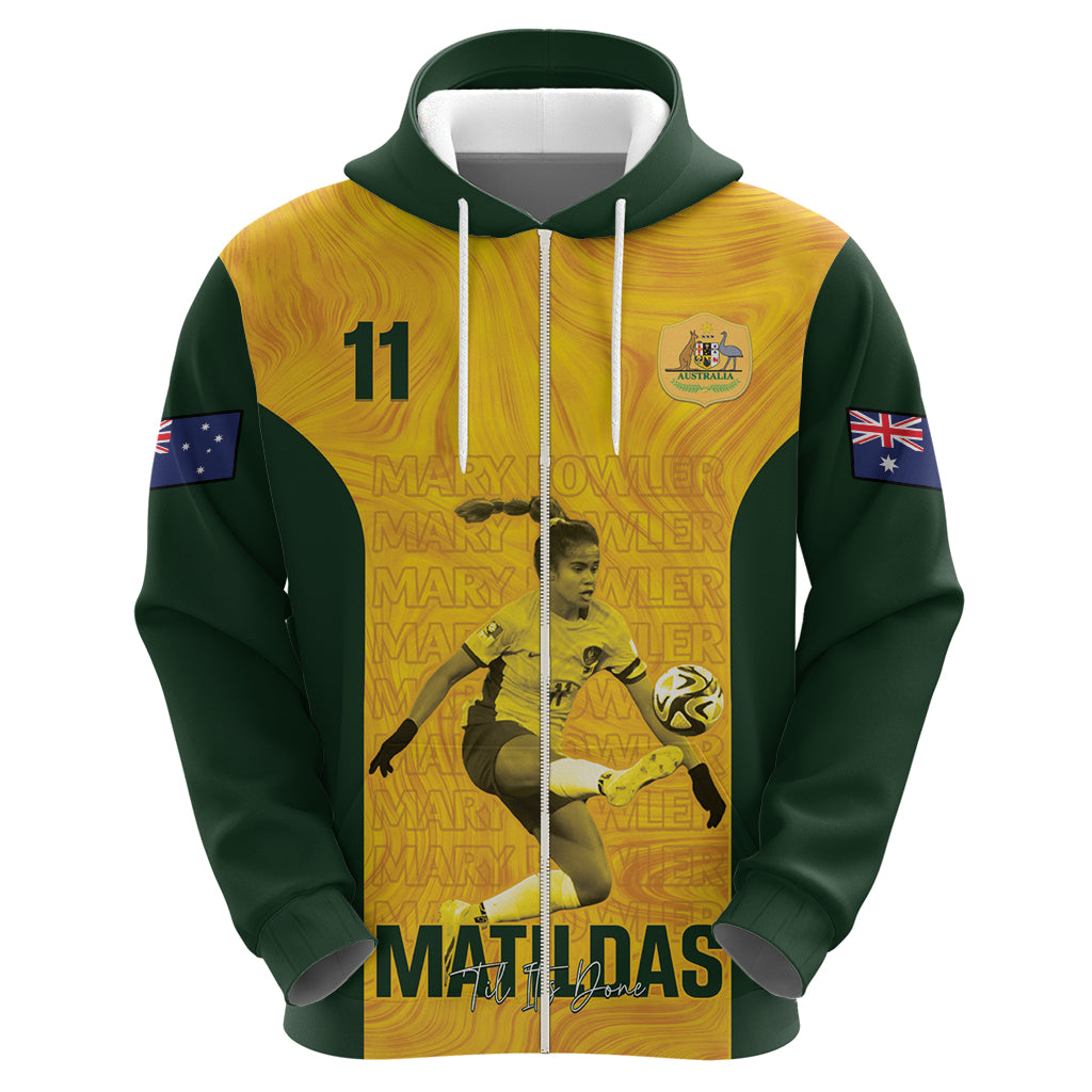 Australia Soccer Zip Hoodie Fowler Matildas - Gold Marble