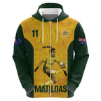 Australia Soccer Zip Hoodie Fowler Matildas - Gold Marble