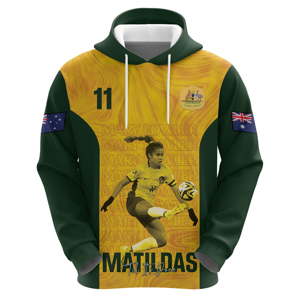 Australia Soccer Zip Hoodie Fowler Matildas - Gold Marble