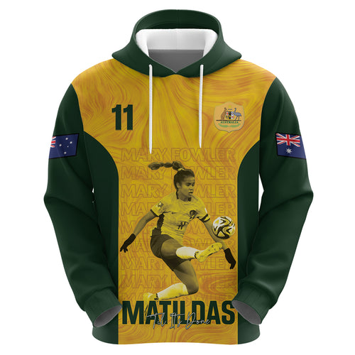Australia Soccer Zip Hoodie Fowler Matildas - Gold Marble