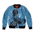 Custom NSW Blues Rugby Bomber Jacket 2024 Platypus Mix Aboriginal Art