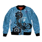 Custom NSW Blues Rugby Bomber Jacket 2024 Platypus Mix Aboriginal Art