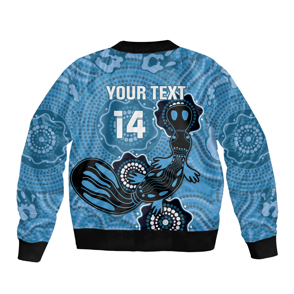 Custom NSW Blues Rugby Bomber Jacket 2024 Platypus Mix Aboriginal Art