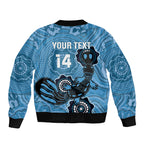 Custom NSW Blues Rugby Bomber Jacket 2024 Platypus Mix Aboriginal Art