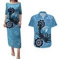 Custom NSW Blues Rugby Couples Matching Puletasi and Hawaiian Shirt 2024 Platypus Mix Aboriginal Art