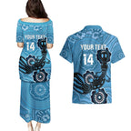 Custom NSW Blues Rugby Couples Matching Puletasi and Hawaiian Shirt 2024 Platypus Mix Aboriginal Art