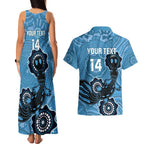 Custom NSW Blues Rugby Couples Matching Tank Maxi Dress and Hawaiian Shirt 2024 Platypus Mix Aboriginal Art