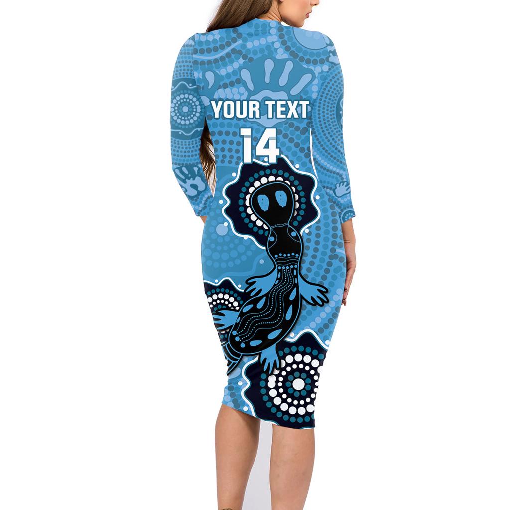 Custom NSW Blues Rugby Family Matching Long Sleeve Bodycon Dress and Hawaiian Shirt 2024 Platypus Mix Aboriginal Art