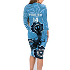 Custom NSW Blues Rugby Family Matching Long Sleeve Bodycon Dress and Hawaiian Shirt 2024 Platypus Mix Aboriginal Art