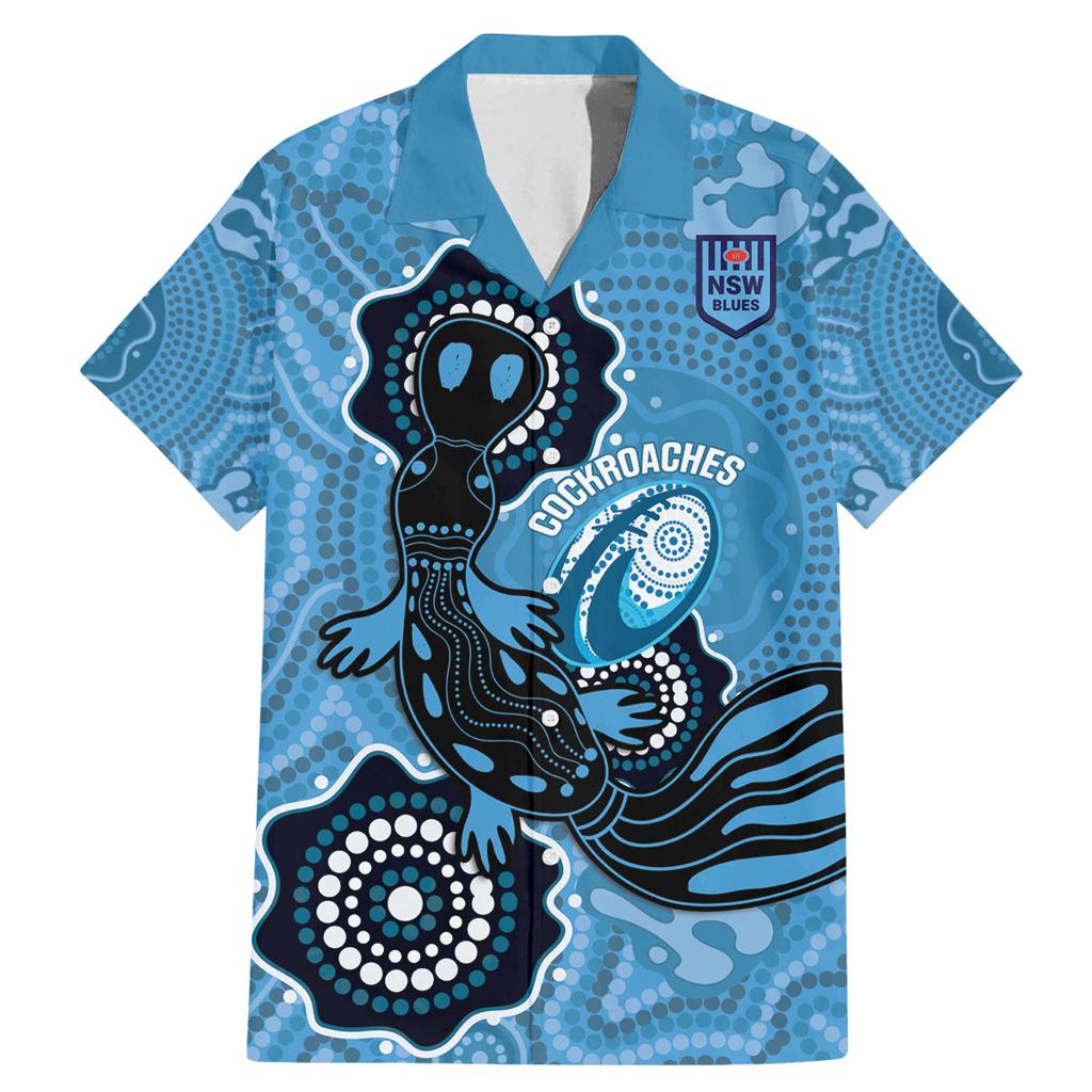 Custom NSW Blues Rugby Family Matching Mermaid Dress and Hawaiian Shirt 2024 Platypus Mix Aboriginal Art